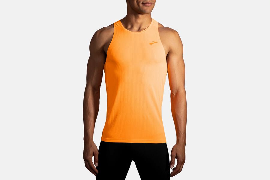 Brooks Men's Atmosphere Singlet Tops Fluoro Orange ( XAKNS2053 )